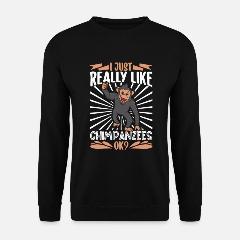 Ich liebe Schimpansen - Schimpanse - Unisex Pullover - Schwarz