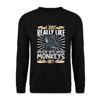 J’adore les grands singes museaux - Sweat-shirt Unisexe - noir - Devant - Alina (178cm) & Michal (187cm)