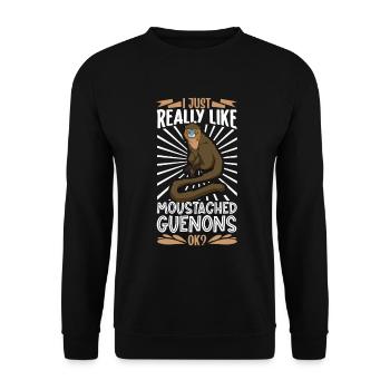 I love blue monkeys - blue monkey - Unisex Sweatshirt - black - Front - Alina (178cm) & Michal (187cm)