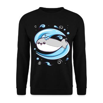 Sacabambaspis Poisson Meme Eau - Sweat-shirt Unisexe - noir - Devant - Alina (178cm) & Michal (187cm)