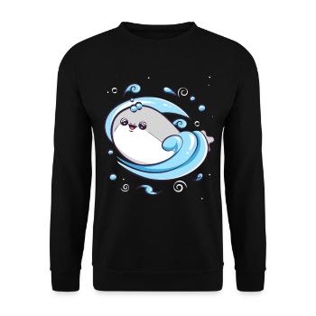 Sacabambaspis Poisson Meme Eau - Sweat-shirt Unisexe - noir - Devant - Alina (178cm) & Michal (187cm)