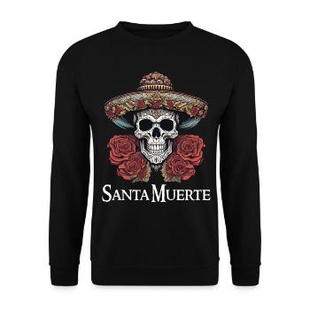 Santisima Muerte Dia De Los Muertos Mexican - Unisex Sweatshirt - black - Front - Alina (178cm) & Michal (187cm)