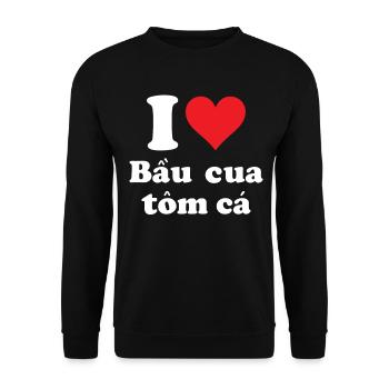 Vietnamesisches Spiel Lebensmittelwürfel - Unisex Pullover - Schwarz - Vorne - Alina (178cm) & Michal (187cm)