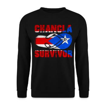La Chancla Puerto Rican Flag Puerto Rico - Unisex Sweatshirt - black - Front - Alina (178cm) & Michal (187cm)