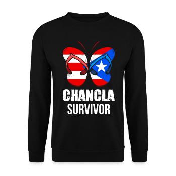 La Chancla Puerto Rican Flag Puerto Rico - Unisex Sweatshirt - black - Front - Alina (178cm) & Michal (187cm)