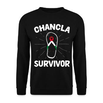 Flag of La Chancla Mexican Mexico - Unisex Sweatshirt - black - Front - Alina (178cm) & Michal (187cm)