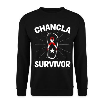 La Chancla Puerto Rican Flag Puerto Rico - Unisex Sweatshirt - black - Front - Alina (178cm) & Michal (187cm)