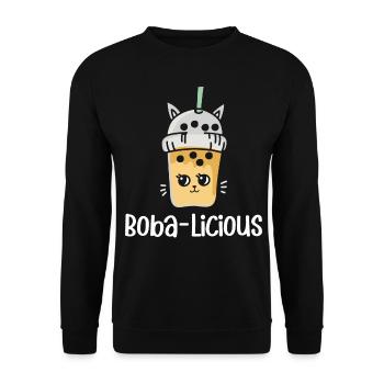 Thé au lait Bubble Tea - Sweat-shirt Unisexe - noir - Devant - Alina (178cm) & Michal (187cm)