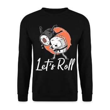 Sushi Sashimi Japanese Asian Food - Unisex Sweatshirt - black - Front - Alina (178cm) & Michal (187cm)