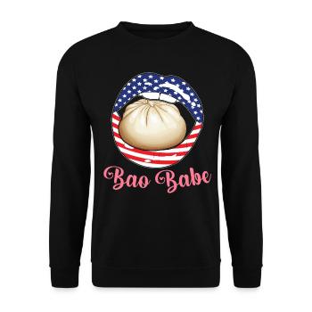 Dim Sum Brötchen Chinesisches Essen - Unisex Pullover - Schwarz - Vorne - Alina (178cm) & Michal (187cm)