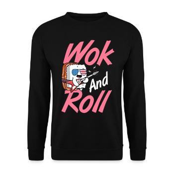 Nouilles sautées Cuisine chinoise - Sweat-shirt Unisexe - noir - Devant - Alina (178cm) & Michal (187cm)