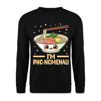 Soupe de nouilles vietnamienne Cuisine asiatique - Sweat-shirt Unisexe - noir - Devant - Alina (178cm) & Michal (187cm)