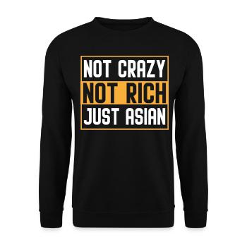 Lustige asiatische Amerikaner - Unisex Pullover - Schwarz - Vorne - Alina (178cm) & Michal (187cm)