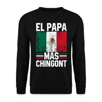 Hispanic Latino American Mexican V - Unisex Sweatshirt - black - Front - Alina (178cm) & Michal (187cm)
