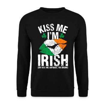 Fête de la Saint-Patrick amusante - Sweat-shirt Unisexe - noir - Devant - Alina (178cm) & Michal (187cm)