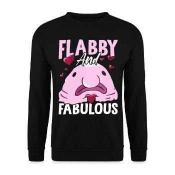 Lustiger Blobfisch Meerestier - Unisex Pullover - Schwarz - Vorne - Alina (178cm) & Michal (187cm)