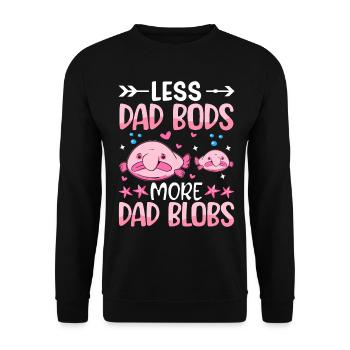 Lustiger Blobfisch Papa Meerestier - Unisex Pullover - Schwarz - Vorne - Alina (178cm) & Michal (187cm)