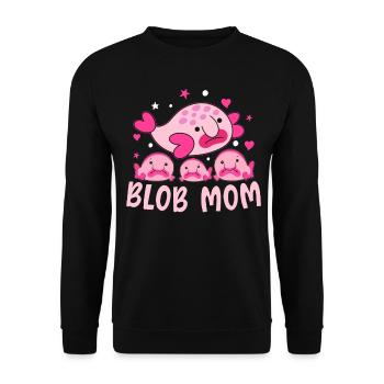 Lustige Blobfish Mama Meerestier - Unisex Pullover - Schwarz - Vorne - Alina (178cm) & Michal (187cm)