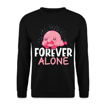 Lustiger Blobfisch Meerestier - Unisex Pullover - Schwarz - Vorne - Alina (178cm) & Michal (187cm)