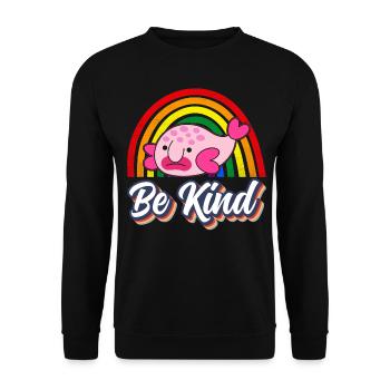 Blobfish Friendliness Rainbow Sea Creature - Unisex Sweatshirt - black - Front - Alina (178cm) & Michal (187cm)
