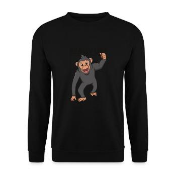 J’adore les chimpanzés - chimpanzé - Sweat-shirt Unisexe - noir - Devant - Alina (178cm) & Michal (187cm)