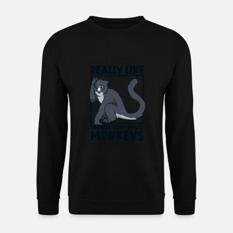 I love Greater Whitenose Monkeys - Unisex Sweatshirt - black