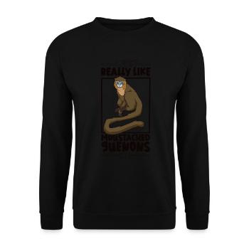 I love blue monkeys - blue monkey - Unisex Sweatshirt - black - Front - Alina (178cm) & Michal (187cm)
