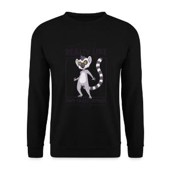 I love ring-tailed lemurs - ring-tailed lemurs - Unisex Sweatshirt - black - Front - Alina (178cm) & Michal (187cm)