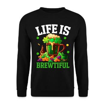 Drôle de bière artisanale irlandaise de la Saint-Patrick - Sweat-shirt Unisexe - noir - Devant - Alina (178cm) & Michal (187cm)