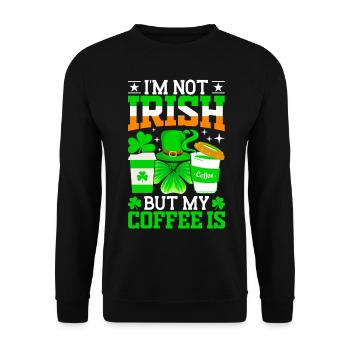 Café irlandais pour la Saint-Patrick - Sweat-shirt Unisexe - noir - Devant - Alina (178cm) & Michal (187cm)