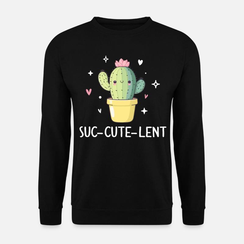 Drôle de cactus succulent - Sweat-shirt Unisexe - noir