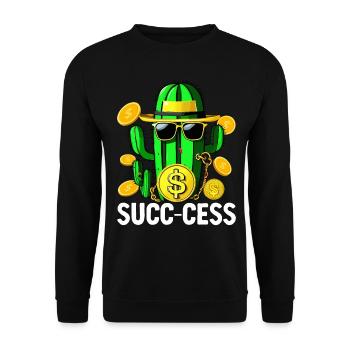 Lustiger Sukkulenten-Kaktus - Unisex Pullover - Schwarz - Vorne - Alina (178cm) & Michal (187cm)