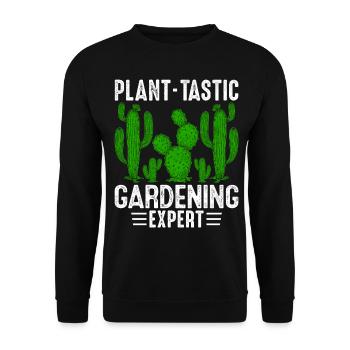 Lustiger Sukkulenten-Kaktus - Unisex Pullover - Schwarz - Vorne - Alina (178cm) & Michal (187cm)