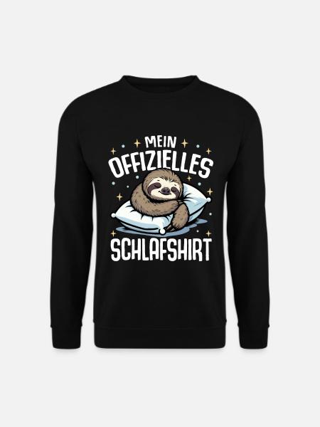 Mein Offizielles Schlafshirt Faultier Geschenk - Unisex Pullover - Schwarz