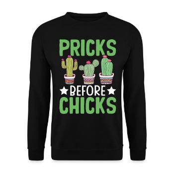Funny Succulent Cactus - Unisex Sweatshirt - black - Front - Alina (178cm) & Michal (187cm)