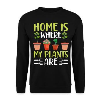 Fun Houseplant Nursery - Unisex Sweatshirt - black - Front - Alina (178cm) & Michal (187cm)