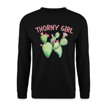 Funny Cactus Succulents Gardening - Unisex Sweatshirt - black - Front - Alina (178cm) & Michal (187cm)