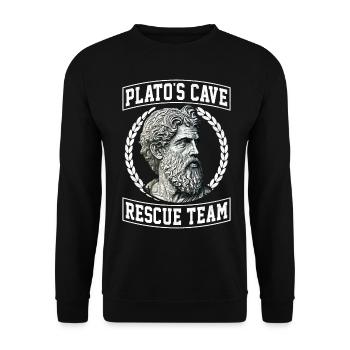 Lustige Philosophie Theorie Griechisch - Unisex Pullover - Schwarz - Vorne - Alina (178cm) & Michal (187cm)