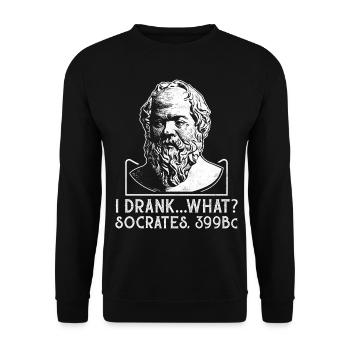Philosophie Theorie Griechische Philosophen - Unisex Pullover - Schwarz - Vorne - Alina (178cm) & Michal (187cm)