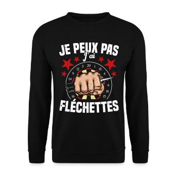 Man I can't I have darts - Unisex Sweatshirt - black - Front - Alina (178cm) & Michal (187cm)