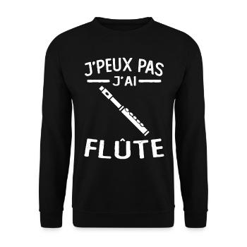 flautist I can't I have flute - Unisex Sweatshirt - black - Front - Alina (178cm) & Michal (187cm)