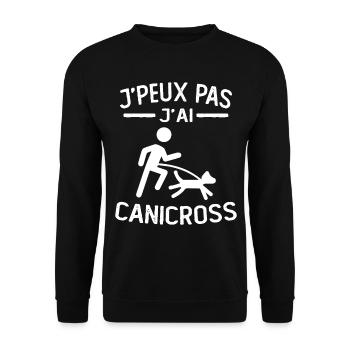 Je Peux Pas J'ai canicross canicross humour - Sweat-shirt Unisexe - noir - Devant - Alina (178cm) & Michal (187cm)