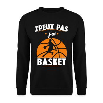 J'peux pas j'ai basket - Sweat-shirt Unisexe - noir - Devant - Alina (178cm) & Michal (187cm)