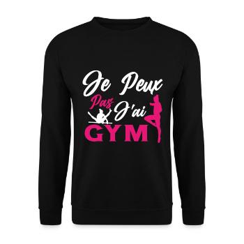 Ich kann nicht, ich habe kein Fitnessstudio - Unisex Pullover - Schwarz - Vorne - Alina (178cm) & Michal (187cm)