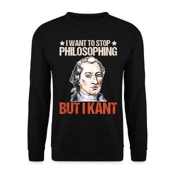Philosophie Theorie Immanuel Kant - Unisex Pullover - Schwarz - Vorne - Alina (178cm) & Michal (187cm)