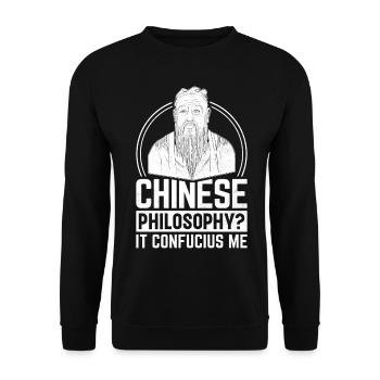 Theory Chinese Philosophers - Unisex Sweatshirt - black - Front - Alina (178cm) & Michal (187cm)