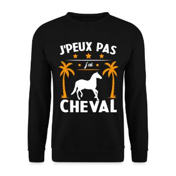 Ich kann nicht, ich habe ein Pferd - Unisex Pullover - Schwarz - Vorne - Alina (178cm) & Michal (187cm)
