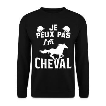I can't I have a horse - Unisex Sweatshirt - black - Front - Alina (178cm) & Michal (187cm)