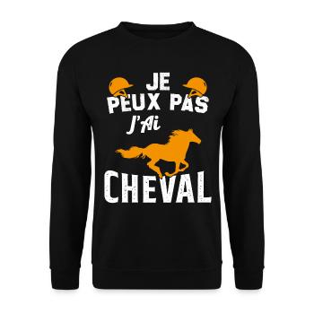 I can't I have a horse - Unisex Sweatshirt - black - Front - Alina (178cm) & Michal (187cm)
