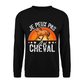 I can't I have a horse - Unisex Sweatshirt - black - Front - Alina (178cm) & Michal (187cm)